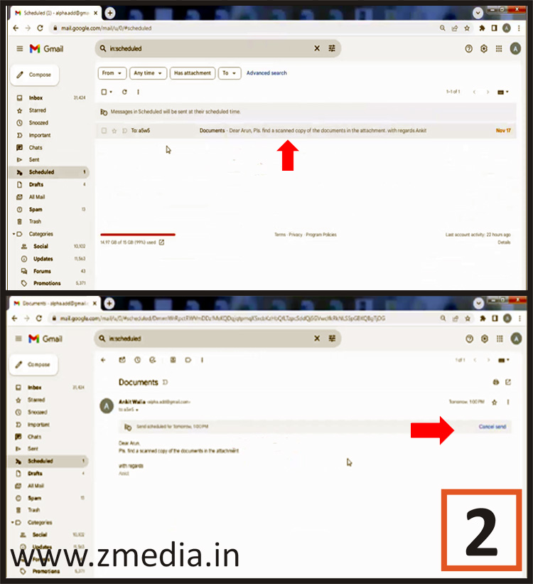 How to Cancel Schedule Emails in Gmail
